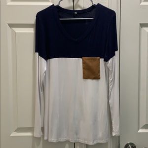 V neck long sleeve tee
